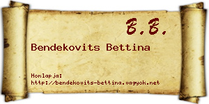 Bendekovits Bettina névjegykártya